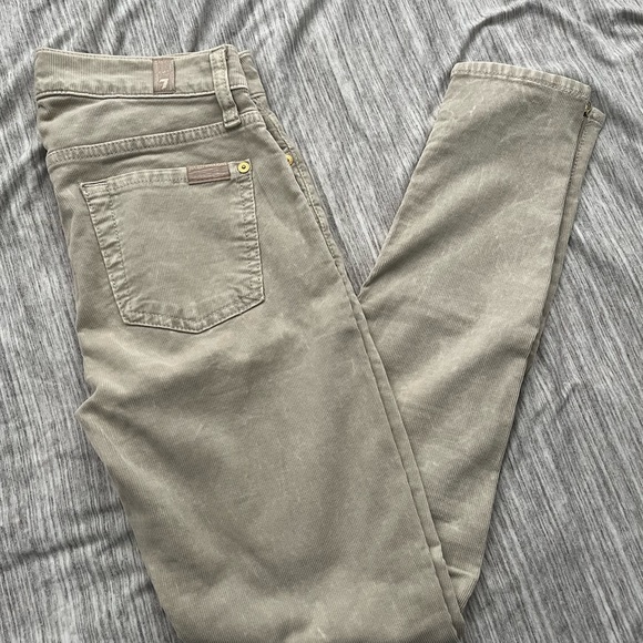 7 FOR ALL MAN KIND Tan Corduroy Skinny Pants - Picture 1 of 7